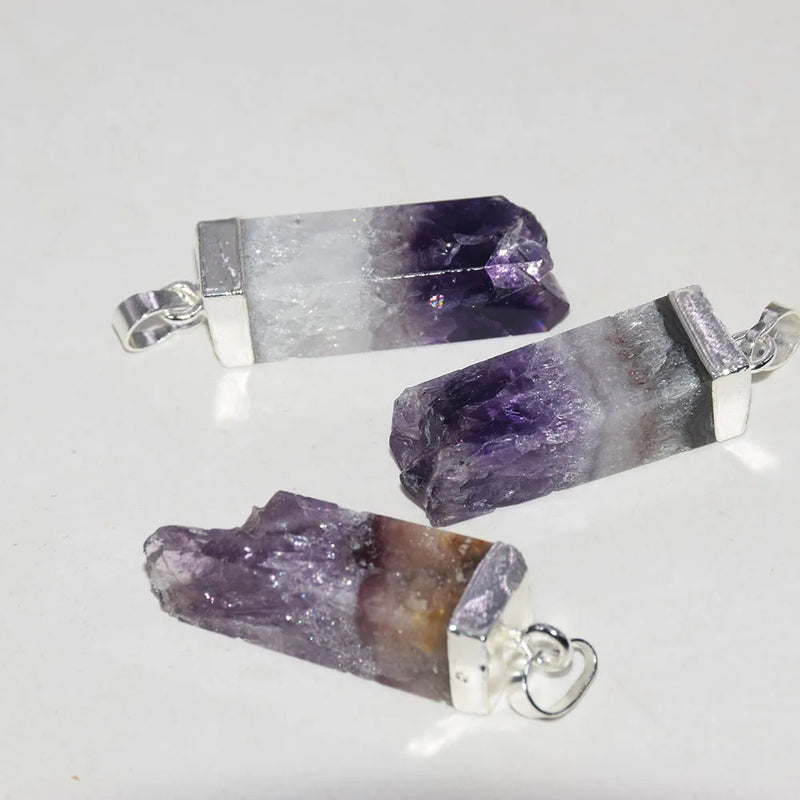 Large Purple Crystal Quartz Pendant for Women Jewelry Making