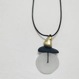 Long Resin Pendant Style Frosted Resin Stone Pendant Necklace