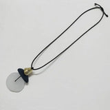 Long Resin Pendant Style Frosted Resin Stone Pendant Necklace