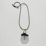 Long Resin Pendant Style Frosted Resin Stone Pendant Necklace