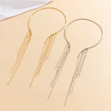 Long Round Sheet Tassel Chains Necklace for Women