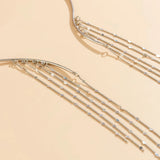 Long Round Sheet Tassel Chains Necklace for Women