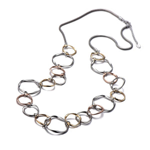 Long Silver Mix Charm Necklace for Women Kolye Jewelry