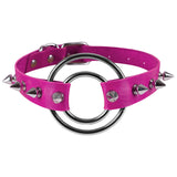 Spike Choker Punk Faux Leather Collar Rivets Studded Chocker Goth Style Necklace