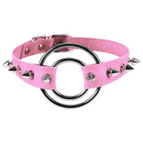 Spike Choker Punk Faux Leather Collar Rivets Studded Chocker Goth Style Necklace
