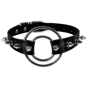 Spike Choker Punk Faux Leather Collar Rivets Studded Chocker Goth Style Necklace