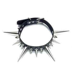 Spike Choker Faux Leather Collar For Women Men Big Rivets Goth Style Necklace
