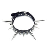 Spike Choker Faux Leather Collar For Women Men Big Rivets Goth Style Necklace