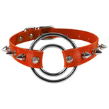 Spike Choker Punk Faux Leather Collar Rivets Studded Chocker Goth Style Necklace