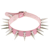 Spiked Choker Collar Leather Goth Necklace Punk Chocker Gothic Accessories