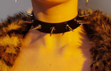 Spiked Choker Collar Leather Goth Necklace Punk Chocker