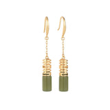 Retro Hotan Jade Earrings for Women Party Jewelry