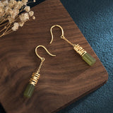 Retro Hotan Jade Earrings for Women Party Jewelry