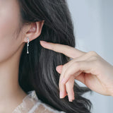 Long Tasse Flower CZ Hoop Earrings For Women Girls