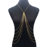 Long Tassel Body Chain Sexy Beach Silver Disco Party Accessories Bra Cross Body