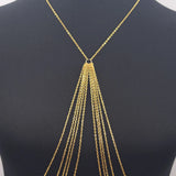 Long Tassel Body Chain Sexy Beach Silver Disco Party Accessories Bra Cross Body
