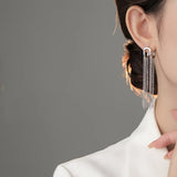 925 Sterling Silver Tassel Chain Earrings for Women