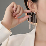925 Sterling Silver Tassel Chain Earrings for Women