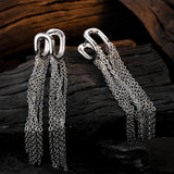 925 Sterling Silver Tassel Chain Earrings for Women
