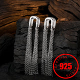 925 Sterling Silver Tassel Chain Earrings for Women