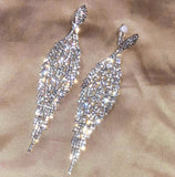 Tassel Clip On Earrings Rhinestone Chandelier Boho Fringe Chain Earring