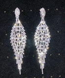 Tassel Clip On Earrings Rhinestone Chandelier Boho Fringe Chain Earring