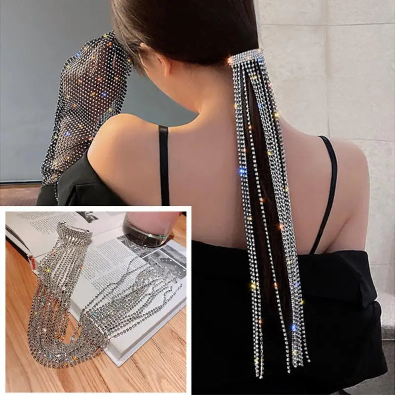 Crystal Tassel Hairpins Vintage Rhinestone Headband Barrettes