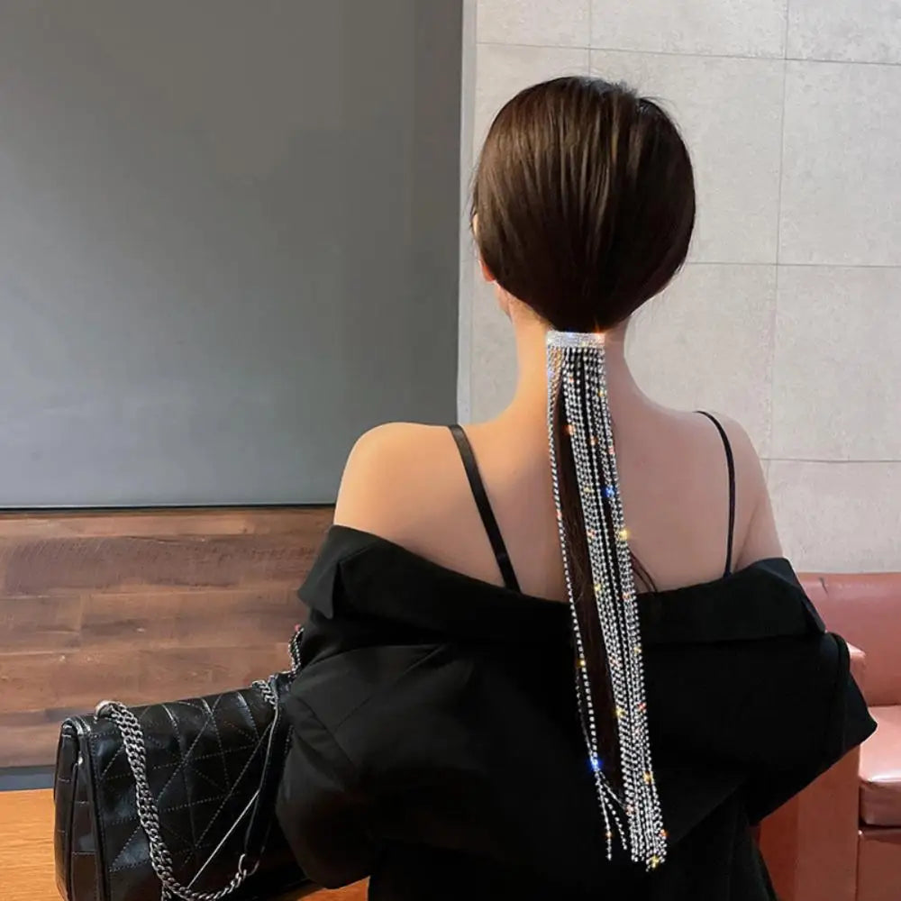Crystal Tassel Hairpins Vintage Rhinestone Headband Barrettes