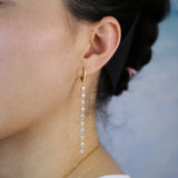 Long Tassel Earrings 925 Silver Wedding Gift 2 Colors Women GDTC