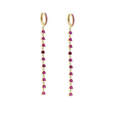 Long Tassel Earrings 925 Silver Wedding Gift 2 Colors Women GDTC