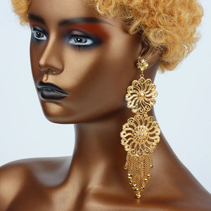 Long Tassel Earrings Exaggerated Hoop Earring Party Jewelry