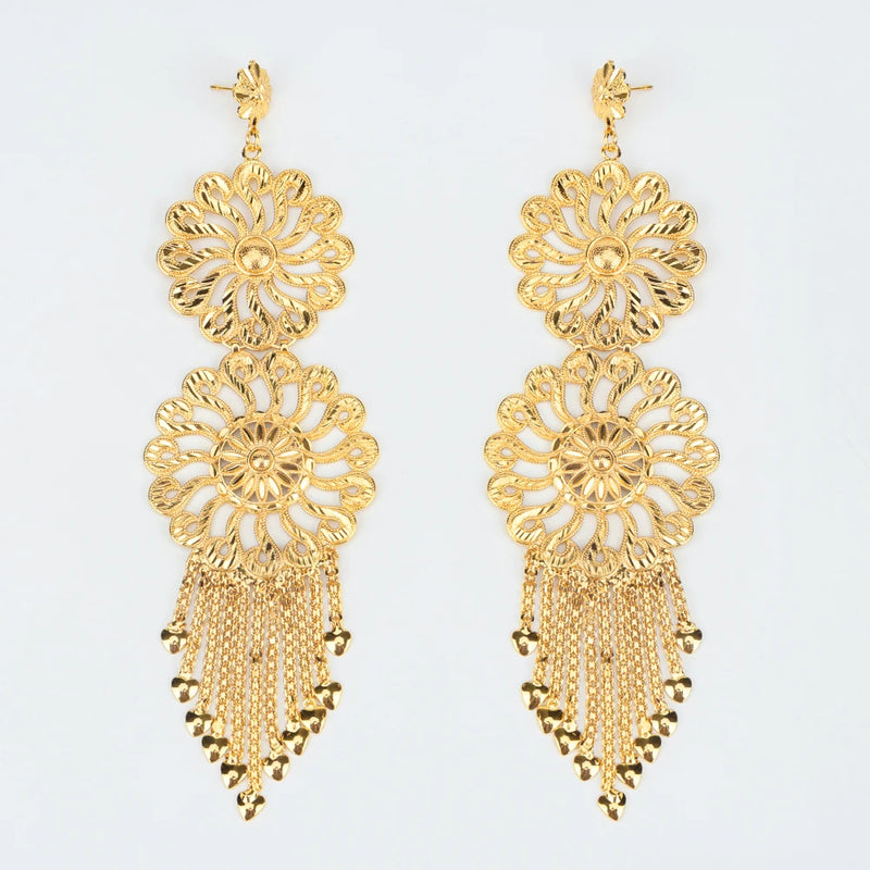 Long Tassel Earrings Exaggerated Hoop Earring Party Jewelry