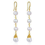Long Tassel Pearl Drop Earrings for Women Gift