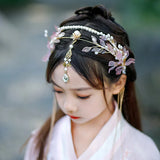 Tassel Headbands Simulated Pearl Leaf Tiara Hairband
