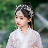 Tassel Headbands Simulated Pearl Leaf Tiara Hairband