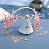 Tassel Headbands Simulated Pearl Leaf Tiara Hairband