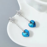 Tassel Heart Drop Earrings Austrian Crystal Pendientes