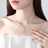 925 Silver Tassel Necklace Letter Star Pendant Women's Chain