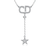 925 Silver Tassel Necklace Letter Star Pendant Women's Chain