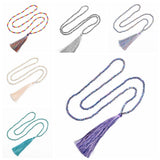 Long Tassel Necklace Natural Crystal Beaded Pendant Necklace