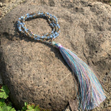 Long Tassel Necklace Natural Crystal Beaded Pendant Necklace