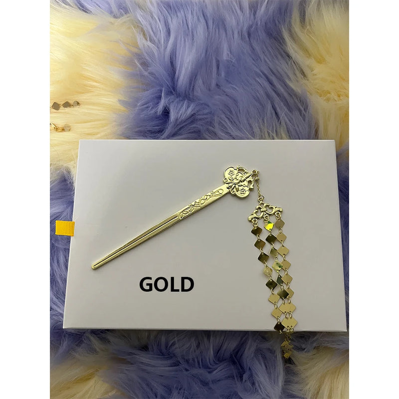 Long Tassel Ethnic Hairpin Vintage Metal Hair Sticks