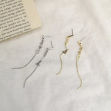 Long Tassel Threader Stud Earrings Silver Letters 5201314 Shaped Ear E