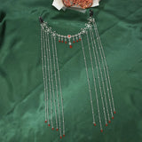 Long Tassels Flower Hairbands Antique Fanfu Beads Dangle Pendants