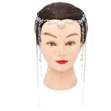 Long Tassels Flower Hairbands Antique Fanfu Beads Dangle Pendants