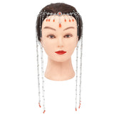 Long Tassels Flower Hairbands Antique Fanfu Beads Dangle Pendants