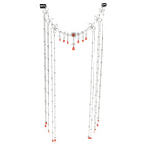 Long Tassels Flower Hairbands Antique Fanfu Beads Dangle Pendants
