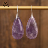Teardrop Gemstone Earrings Silver Hook Jewelry for Women