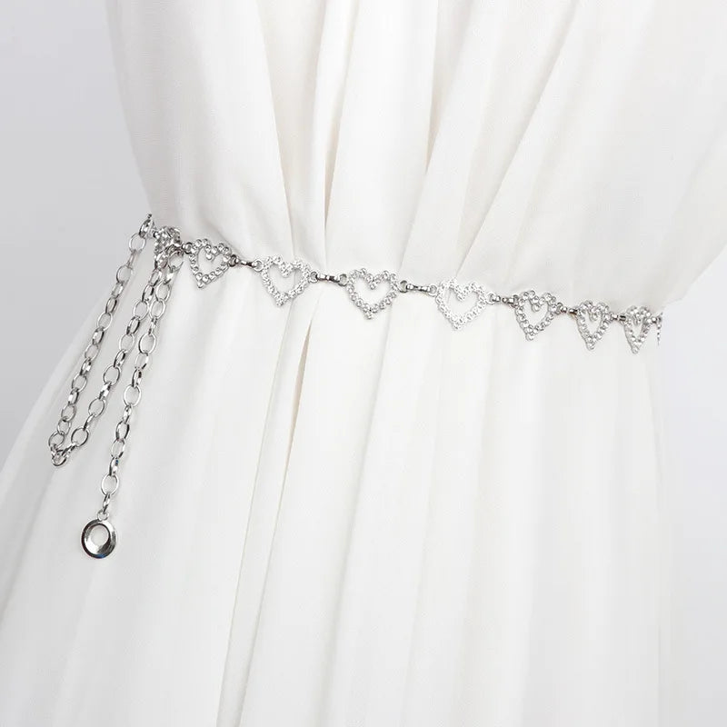 Heart Body Waist Chain Belt Silver Accessories