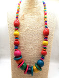 Long African Wooden Beads Necklace